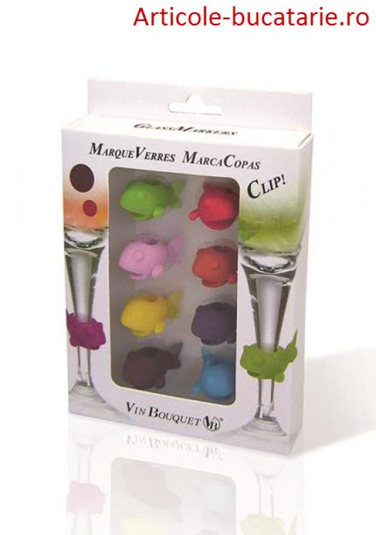 Set 8 identificatoare pahare Clip